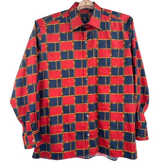 Solemare Maus & Hoffman Button Long Sleeve Shirt Italy western belt print size L - Picture 1 of 9